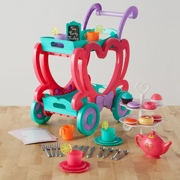 Tea Trolley Set, 47 Pieces, for Kids