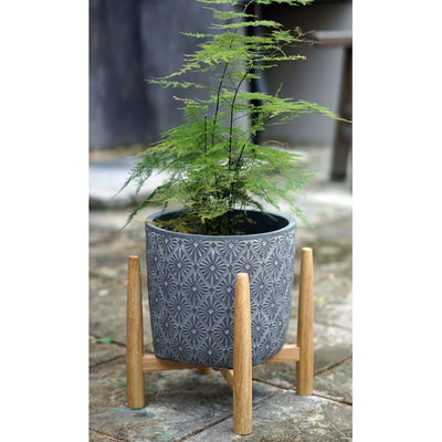 Round Concrete Planter, Grey, 10in