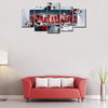 Room Decor 5 Pieces Modern Cityscape, Red, W40 x H20)