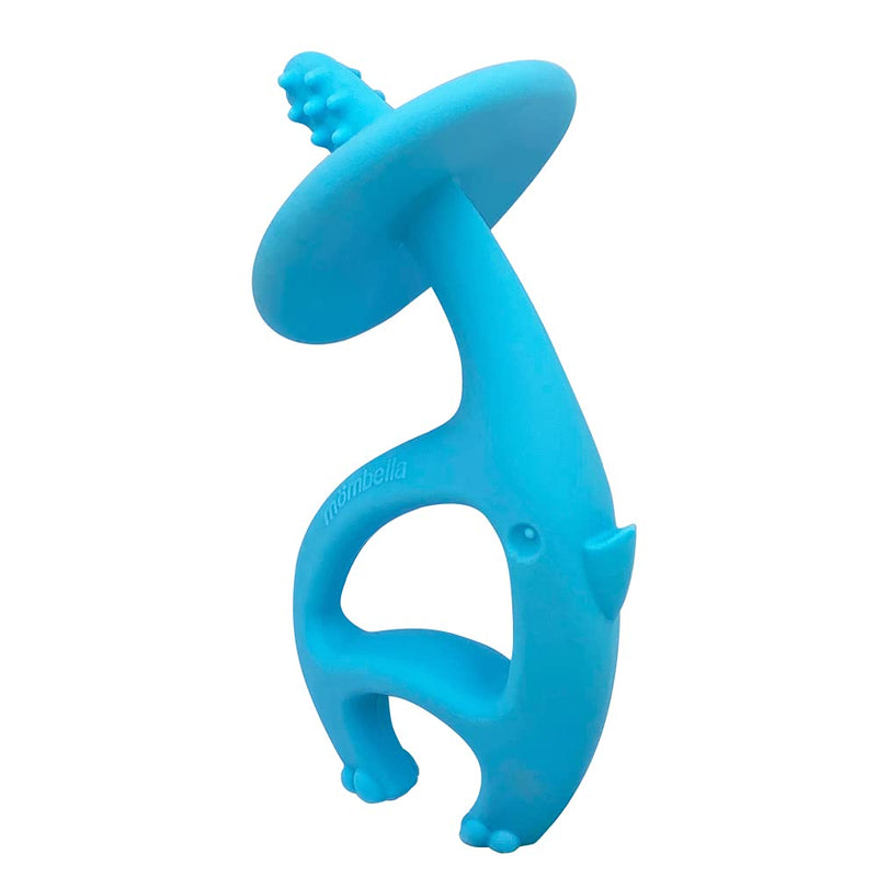 Dancing Elephant Silicone Chewing Toy, 3-12 Months Toothbrush for Teeth Beginning& Eruption Period (Blue)