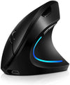 Rechargeable Vertical Mouse DPI 2400, 6 Buttons, Black