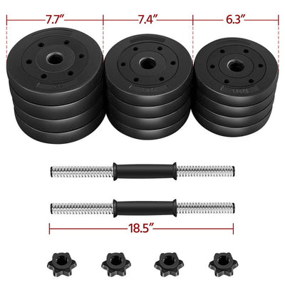 Dumbbell Set Adjustable Free Weight Set, Black, 20kg