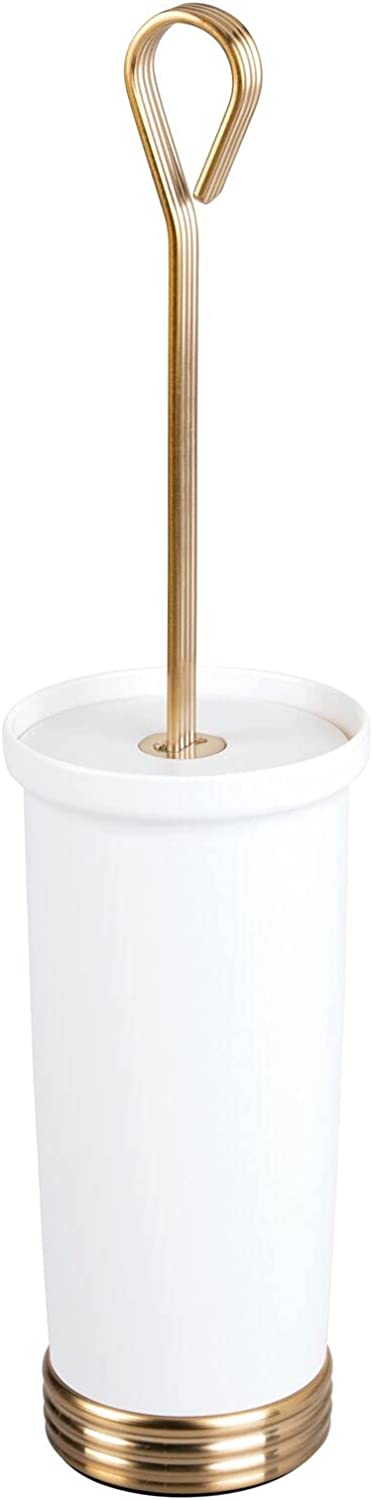 Toilet brush and toilet brush holder made of compact plastic, with steel and non-slip handle