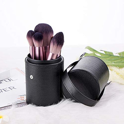 Makeup Brush Holder with Lid Organizer, Black