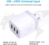 Universal Charger with 3 USB Ports (2-Pack, White)