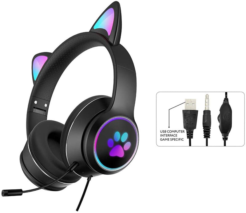 Headphones, wireless, Bluetooth, with LED light