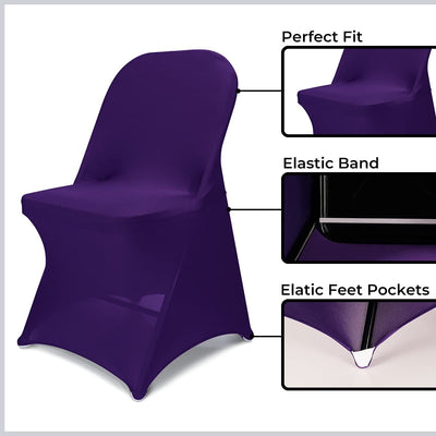 10 Pack Universal Chair Covers, (Purple)