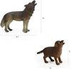 Set of 7 Wolf Toy Figurines, Wolf Animal Figures