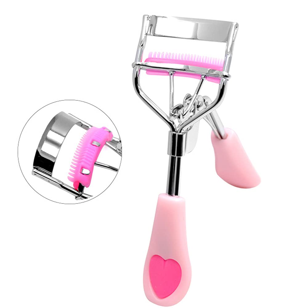 Stainless steel eyelash curler with brush