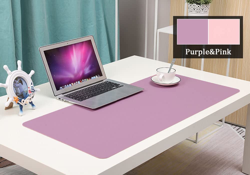 Large Desk Mouse Pad 35.4" x 15.75" (Pink + Purple)