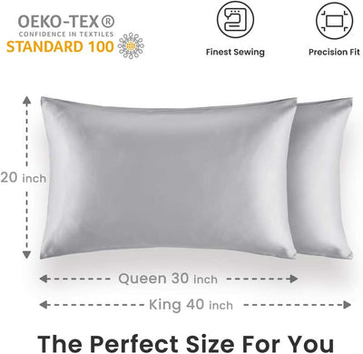 2 Pack Pillowcases, Size 20" x 40", (Gray)