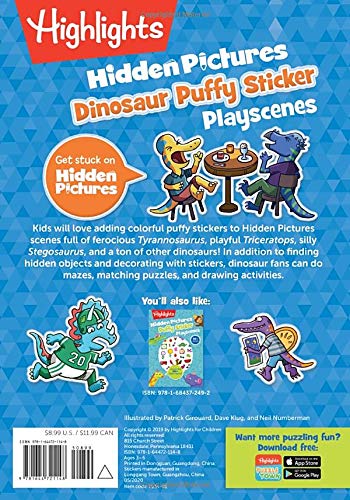 Dinosaur Hidden Pictures Puffy Sticker Playscenes (Paperback)