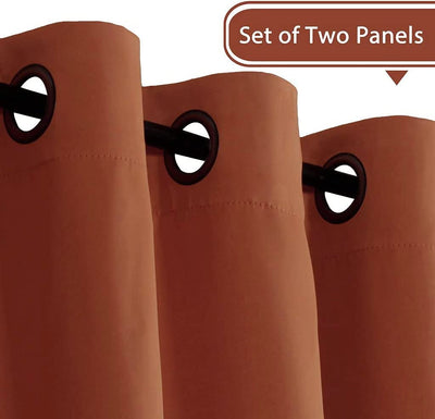 Thermal Insulated Blackout Curtains, 52" x 84", Cinnamon Orange