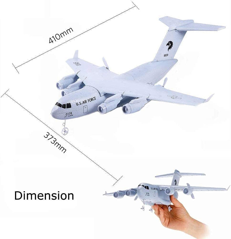 2.4Ghz Remote Controlled C-17 Airplane, 2 Channels, Gray