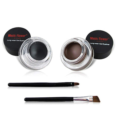 2-piece black and brown gel eyeliner set