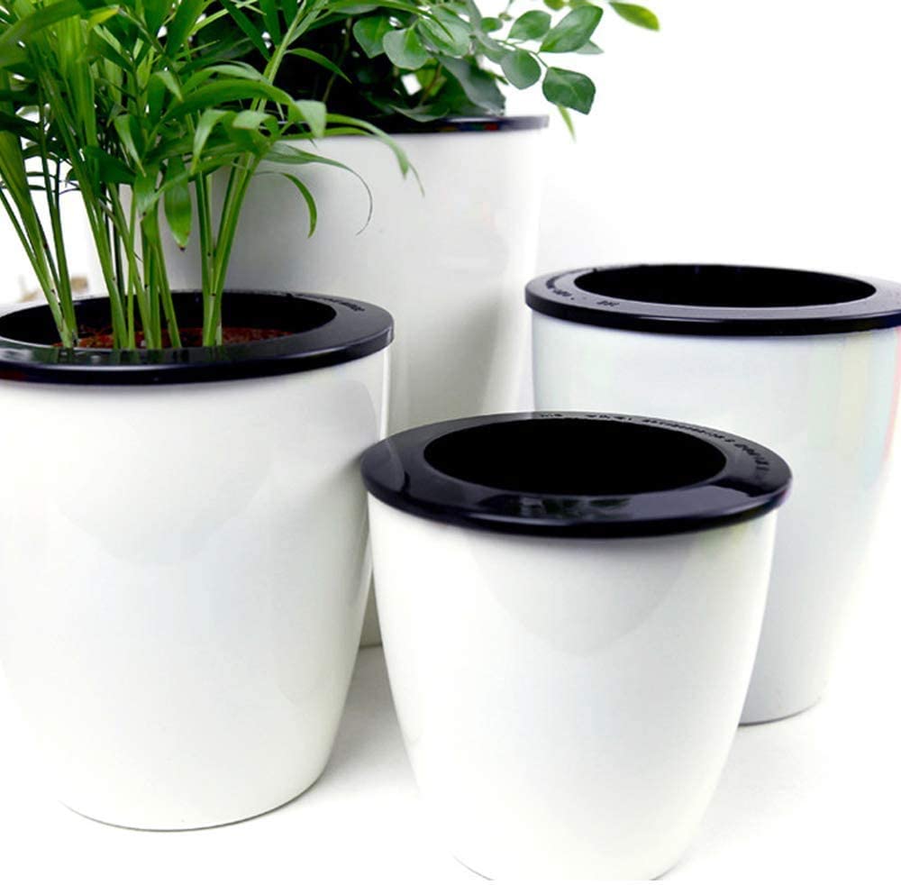 3 Pack Self Watering Planter African Violet Pots Plastic White