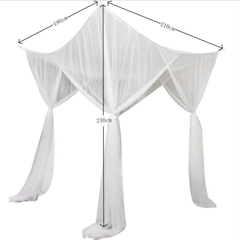 Square Bed Canopy, 4 Doors (74.8" × 82.7" × 94.5") White