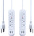 6 Foot Long Extension Cable 3 Outlets 2 USB Ports White 2-Pack