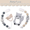 Silicone Teether with Teething Beads, 2 Packs - Gray