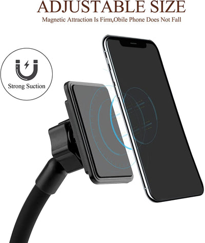 Gooseneck Phone Holder with Magnetic and Clip (Black-1)