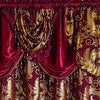 Burgundy Luxury Curtain Window Panel Set Curtain with Attached Valance and Backing Bedroom