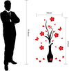 DIY Wall Decal, Flower and Vase, 47" x 18" (Red)