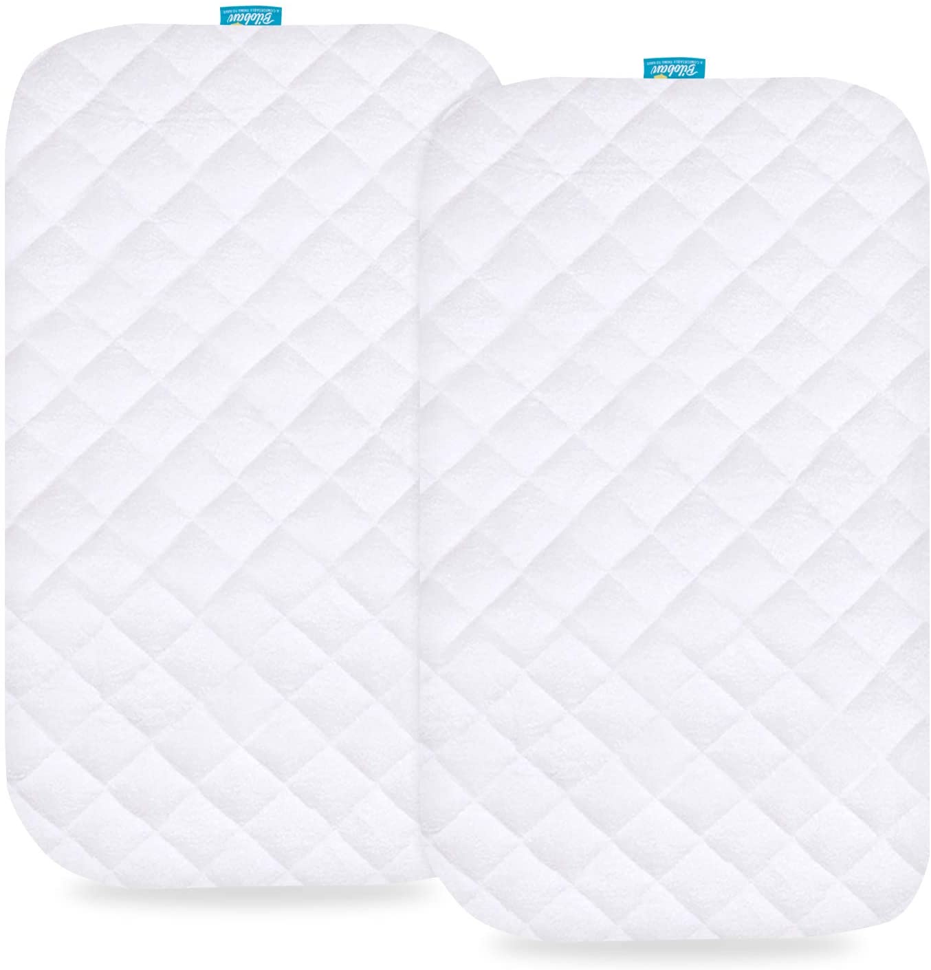 Waterproof Crib Mattress Cover, 2-Pack (White Bamboo)