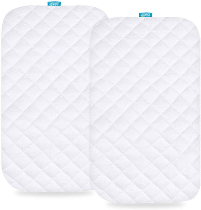 Waterproof Crib Mattress Cover, 2-Pack (White Bamboo)