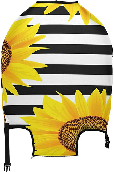 Sunflowers Stripes Luggage Cover Protector 18-32 Inch