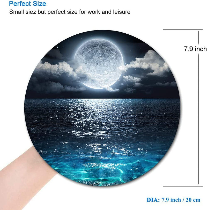 Round Mouse Pad Waterproof 7.9" x 0.12" Blue ocean