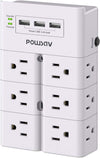 Multiple plug, 12 outlets and 3 USB ports, white