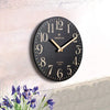 Farmhouse Wall Clock, Silent, 12", (Black)