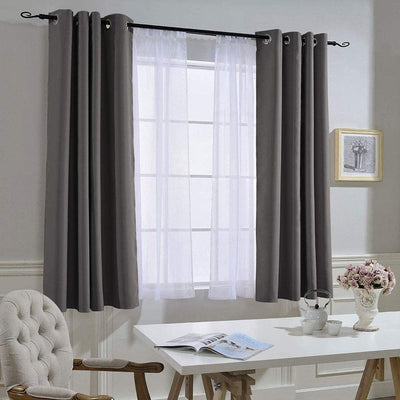 Bedroom Blackout Curtain Panels (2 Panel Set, 52 by 54-Inch, Gray)