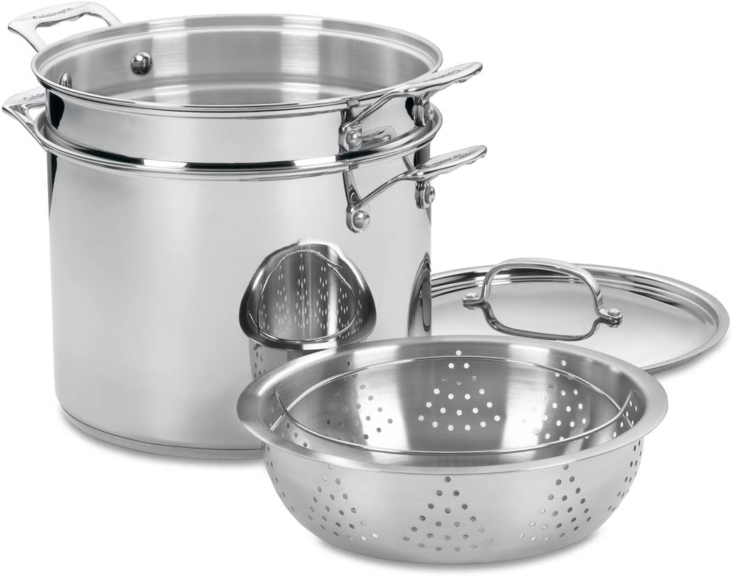 Stainless 4-Piece 12 Quart Pasta/Steamer Set,Stainless Steel