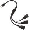 Power Supply Cord, 3 Outlets, 125 Volts, 13 Amps, (Black)