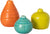 Set of multicolored ceramic vases, (set x 3)