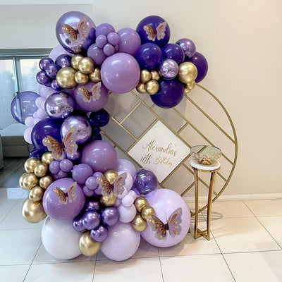 126 pieces purple butterfly balloon decorations