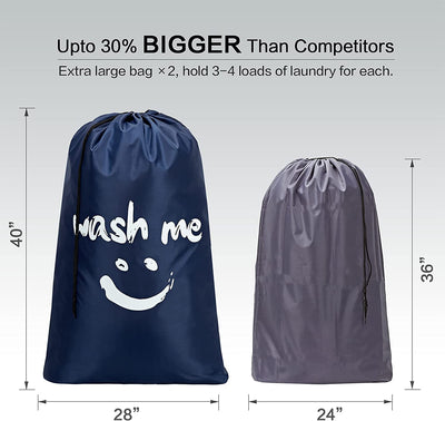 2-Pack XL Wash Me Laundry Bags (Navy Blue)