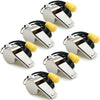 Stainless Steel Whistles with Lanyard, 6-Pack (A: Silver)