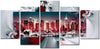 Room Decor 5 Pieces Modern Cityscape, Red, W40 x H20)