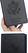 Passport and card holder combo, (Color: Black)