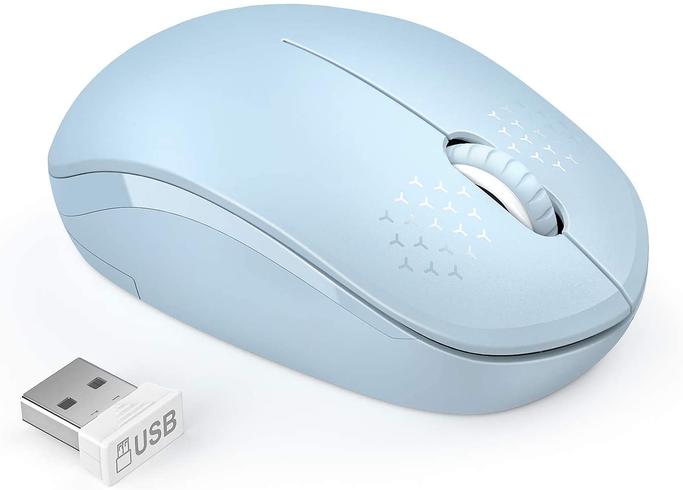 Portable Silent Click Computer Mouse (color:Light Blue)