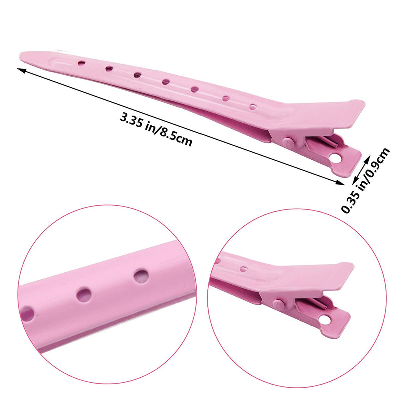 Metal clips, for hair (24 pieces, Pink).