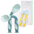 Utensil set with case, Suction-Blue/Yellow