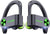 Waterproof Wireless Sports Headphones, Color: Black-green