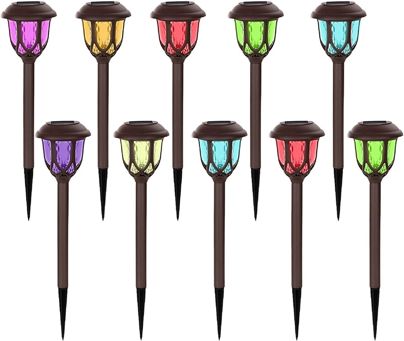 Solar Lights Outdoor Decorative,10 Packs, colored light