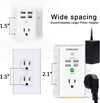 5 Outlet Extende Night Light,h 4 USB Ports,1680 Joules, White