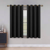 Blackout Curtains, Solid Thermal Insulation 2 Panels, 52 x 63 Inches, Black