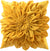 Handmade 3D Flower Pillow Cover 18" x 18", (Yellow)