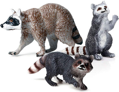 3 PCS Raccoon Figure Toy